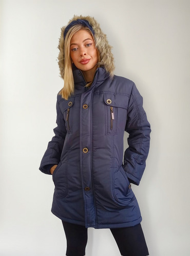 Campera Camperon Larga D Mujer Piel En Su Interior Abrigadas