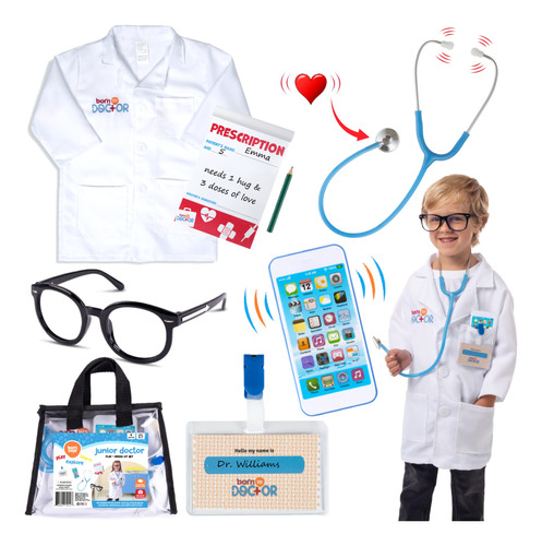 Born Toys Kit Medico Para Ninos De 3 A 7 Anos, Kit Completo 