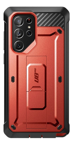 Funda Supcase Unicorn Beetle PRO metallic red con diseño liso para Samsung Galaxy S22 Ultra por 1 unidad