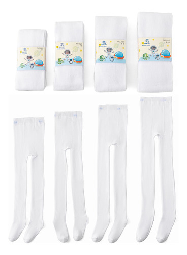 Pack 6 Pantys Blancas Niña/niño Ballerinas Elasticadas Bambú