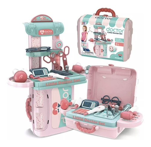 Kit Doctor Maleta Portatil Para Niña 3/1 Juguete 11 Piezas