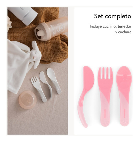 Cubiertos Aprendizaje Twistshake 6+m Rosa Rosa Rosa