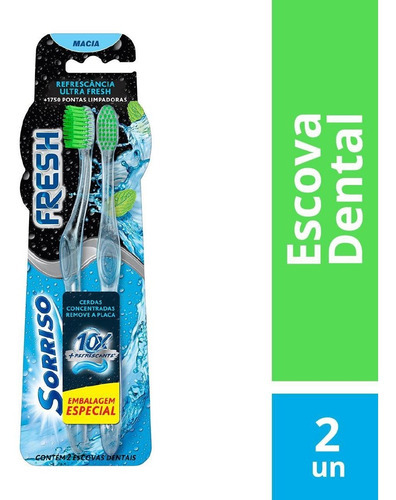 Escova Dental Macia Sorriso Fresh 2 Unidades