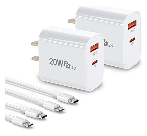 Cargador Rápido De iPhone,2 Pack 20w Cables De Doble H327s