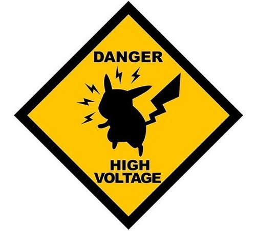 Placa Decorativa Danger High Voltage Pikachu