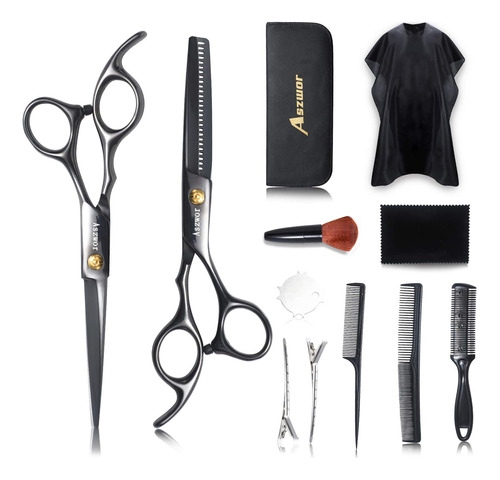 Kit Profesional De Tijeras De Corte De Pelo- 12und/ Negro