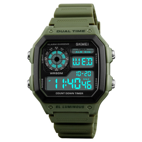 Reloj Rectangular Militar Hombre Skmei Sport Sumergible