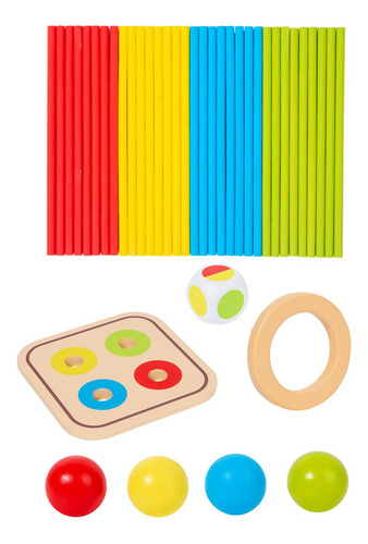 Juego De Dados De Palos De Colores, Juego De Viaje, Tablero