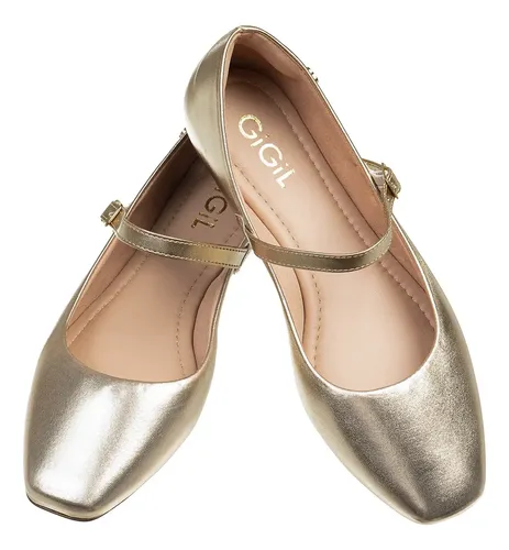 Sapato Feminino Sapatilha Bico Quadrado Mary Jane Boneca - R$ 58,09