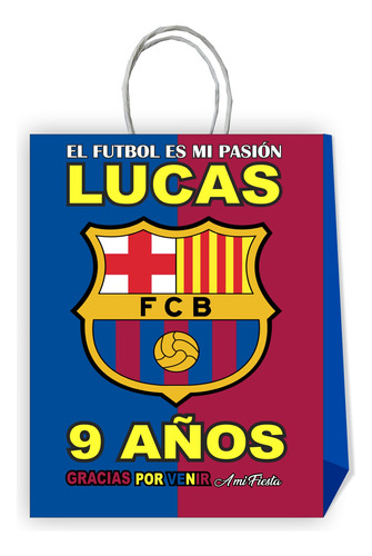 10 Bolsas Cumpleaños Barcelona Fc Personalizadas