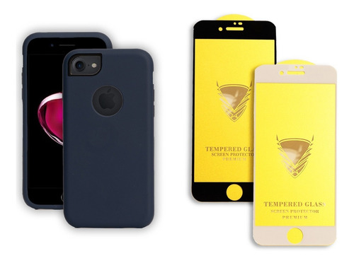 Funda Case Uso Rudo Para iPhone +2 Micas Protectoras Premium
