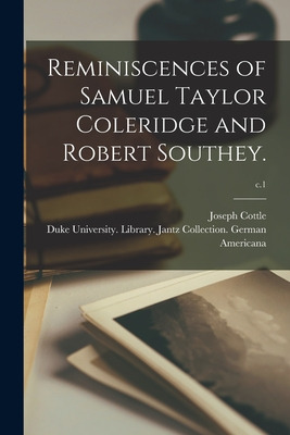 Libro Reminiscences Of Samuel Taylor Coleridge And Robert...