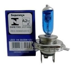 Lâmpada Super Branca Moto H4 Luz 35w 12v 8500k Tipo Xenon