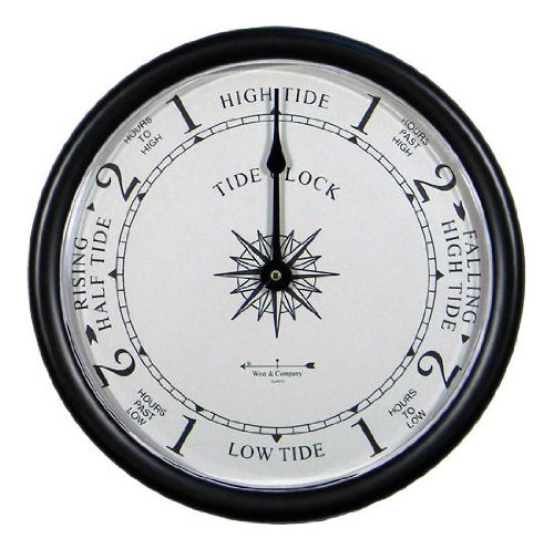 Reloj De Marea Negro Con Lente Protectora Decoración Náuti