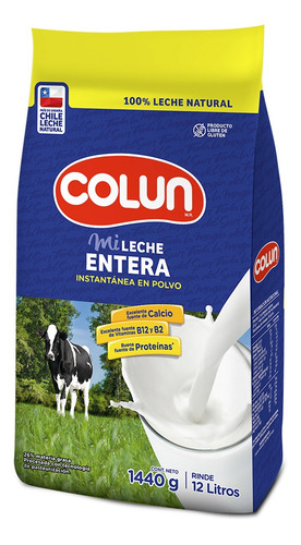 Leche En Polvo Entera Instantanea Colun - 1440 Gramos
