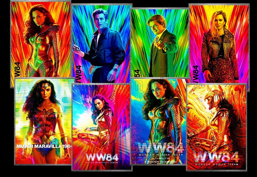 8 Stickers Calcos Adhesivos Wonder Woman 1984 - 14,5x10