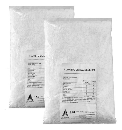 Cloreto De Magnésio Pa Mv Química 2und X 1kg = 2kg