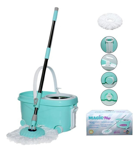 Balde Magic Mop Centrifugo Mopa Escurridor Con Ruedas