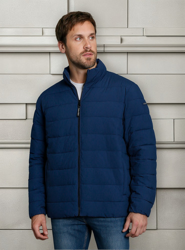 Parka Stretch Pufer Azul Calvin Klein