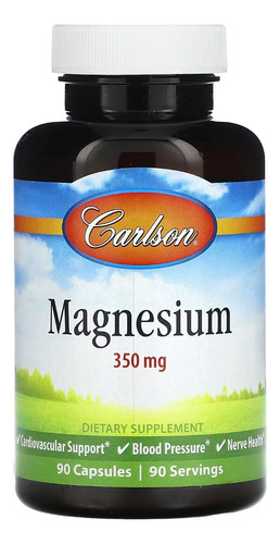 Carlson Labs Magnesio 350 Mg, 90 Cápsulas Sfn