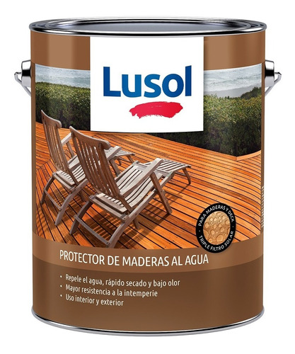 Protector Para Madera Lusol Al Agua Varios Colores 4 Litros