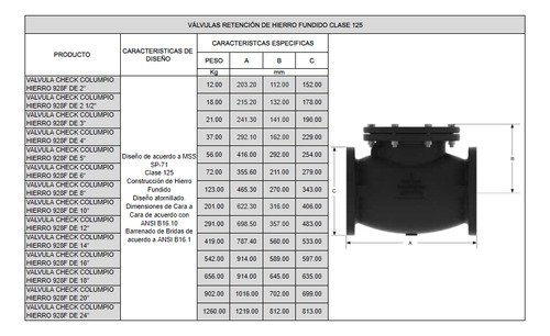 Válvula Check Columpio Walworth 928f De 6 Clase 125