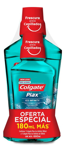 Pack Enjuague Bucal Colgate Plax Ice Infinity Canguro 680 Ml