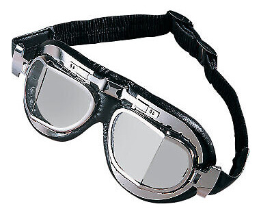 Drag Specialties Red Baron Goggles Stainless Steel Ds-11 Lrg