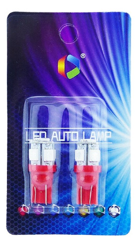 Luz Led T-10, Luz Color Rojo 12 Volt Cola Pescado Para Auto