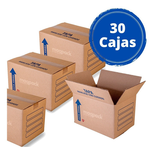 Imagen 2 de 6 de 30 Cajas De Carton Corrugado Para Empaque 38x28x20cms Mp59
