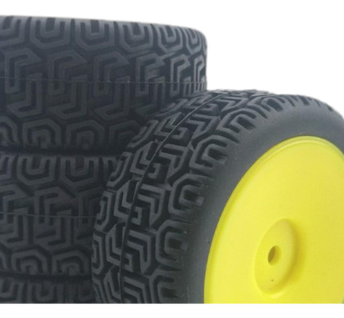 4x Rc Neumáticos De Goma Conjunto Para Amarillo Amarillo