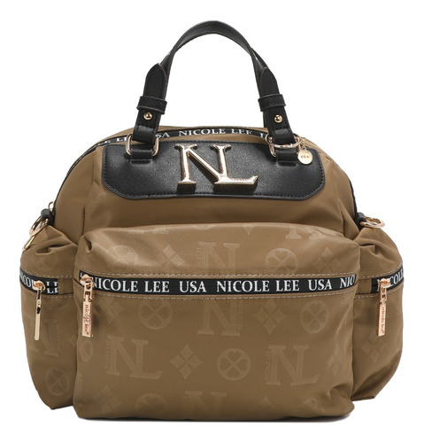 Bolsa Shopper Nicole Lee Keysha De Nylon Grabado Fw23 Color Taupe