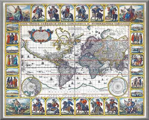 Cuadro Mapa Planisferio Nova Totius Orbis Año 1652