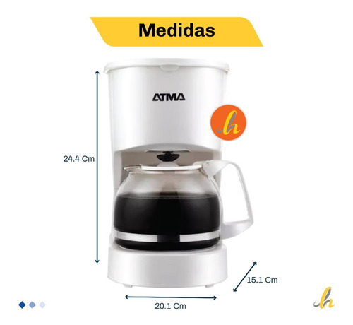 Imagen 5 de 6 de Cafetera Eléctrica Filtro 0.6 L Atma Ca2180p Lh