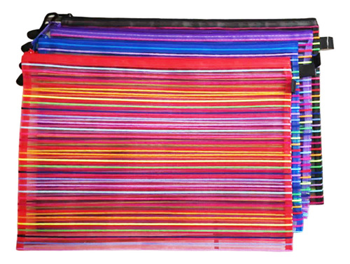 20 Bolsa Malla TB Tipo Carpeta Cierre Folder T/oficio 39x28cm Color Combinado