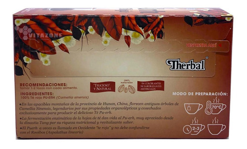 Imagen 5 de 5 de Té Rojo Chino (pu -erh) 25 Sobres Therbal