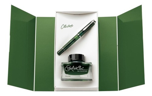 Caneta Tinteiro Luxo Pelikan M205 Olivine + Tinta Edelstein Cor da tinta Verde Cor do exterior Verde