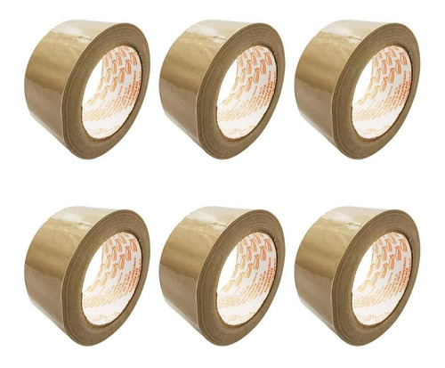 6pz Cinta Canela De Empaque 48mm X 100m Offiland