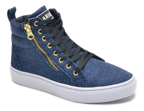 Tênis Bota Feminina Harue Lona/jeans Envio Imediato