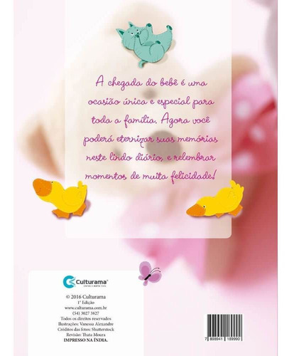 Imagem 7 de 7 de Diário Do Bebê Culturama Álbum Fotos Anotações Rosa Menina