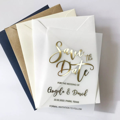 50 Invitaciones Boda Save The Date + 50 Sobres