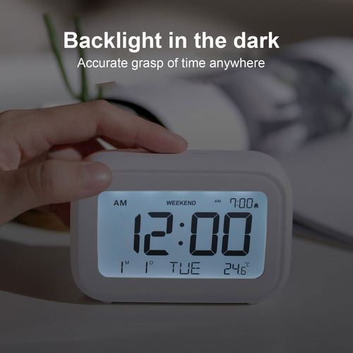 Reloj Digital Mini Alarma Pantalla Lcd Función Snooze 12h 24