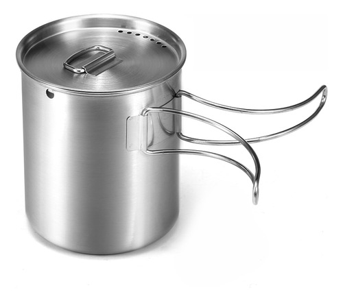 Taza De Agua Portátil De Acero Inoxidable Para Acampar Con