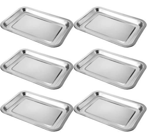 6 Bandeja Acero Inoxidable Resistente Para Hornear Metal X