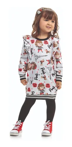 Vestido de inverno rodado manga best sale longa