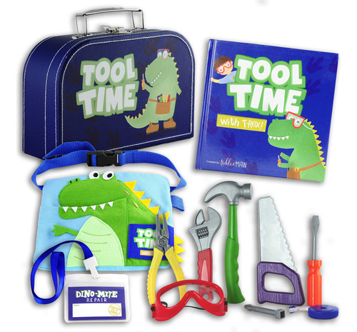 Juego De Regalo Tool Time Con T-rex - Incluye Libro, Caja De