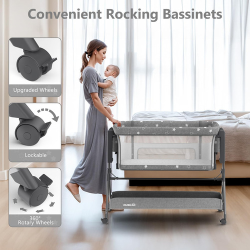 Biusikan 3 En 1 Baby Mosyet, Cama Meciente Rocking Mosyet