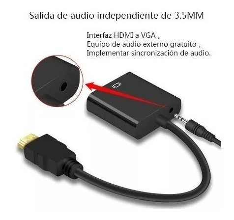 Cable Adaptador Convertidor Hdmi - Vga +regalo Cable 3.5mm