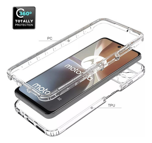 . Funda 360° Bicolor Transparente Difuminada Motorola