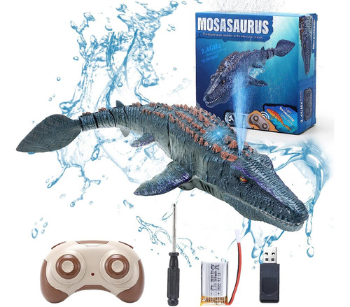 Mosasaurus - Dinosaurio A Control Remoto Con Luz Y Rociador